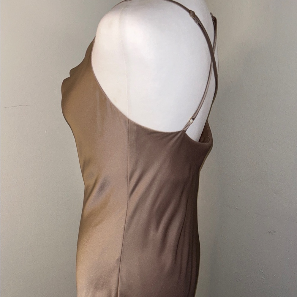 Show Me Your MuMu Taupe Floor Length Formal Prom Special Occassion Slip Dress - Picture 8 of 14